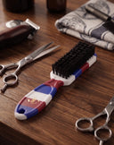 Bumble Bee Professional Barber Fade Brush Soft Bristle Neck Duster & Clipper Cleaning Brush (Barber Pole Design)