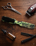 Bumble Bee Camo 2-in-1 Fade Brush & Precision Comb Duo Professional Grooming Tool